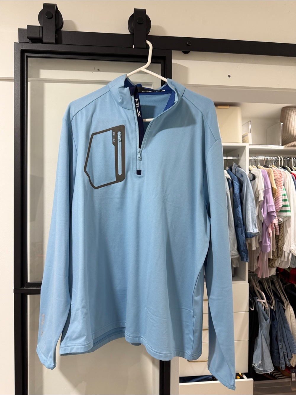 RLX Ralph Lauren Light Blue Lightweight Quarter-Zip Shirt Jacket NWOT